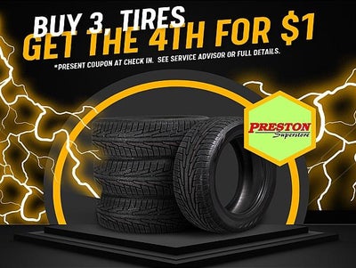 BUY 3 TIRES GET THE 4TH FOR $1!!