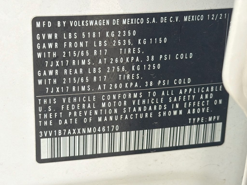 2022 Volkswagen Tiguan 2.0T S