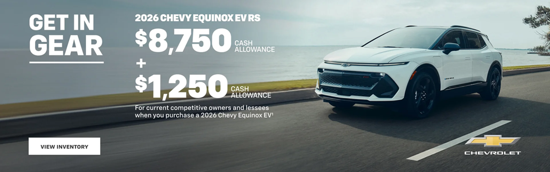 2026 Chevy Equinox EV RS. $8,750 CASH ALLOWANCE PLUS $1,250 