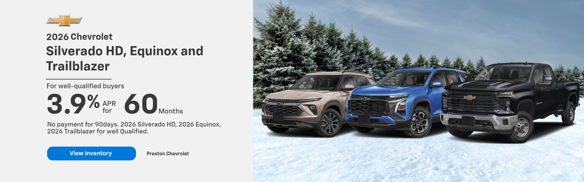 2026 Silverado HD, 2026 Equinox, 2026 Trailblazer