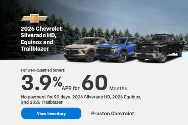 2026 Silverado HD, 2026 Equinox, 2026 Trailblazer