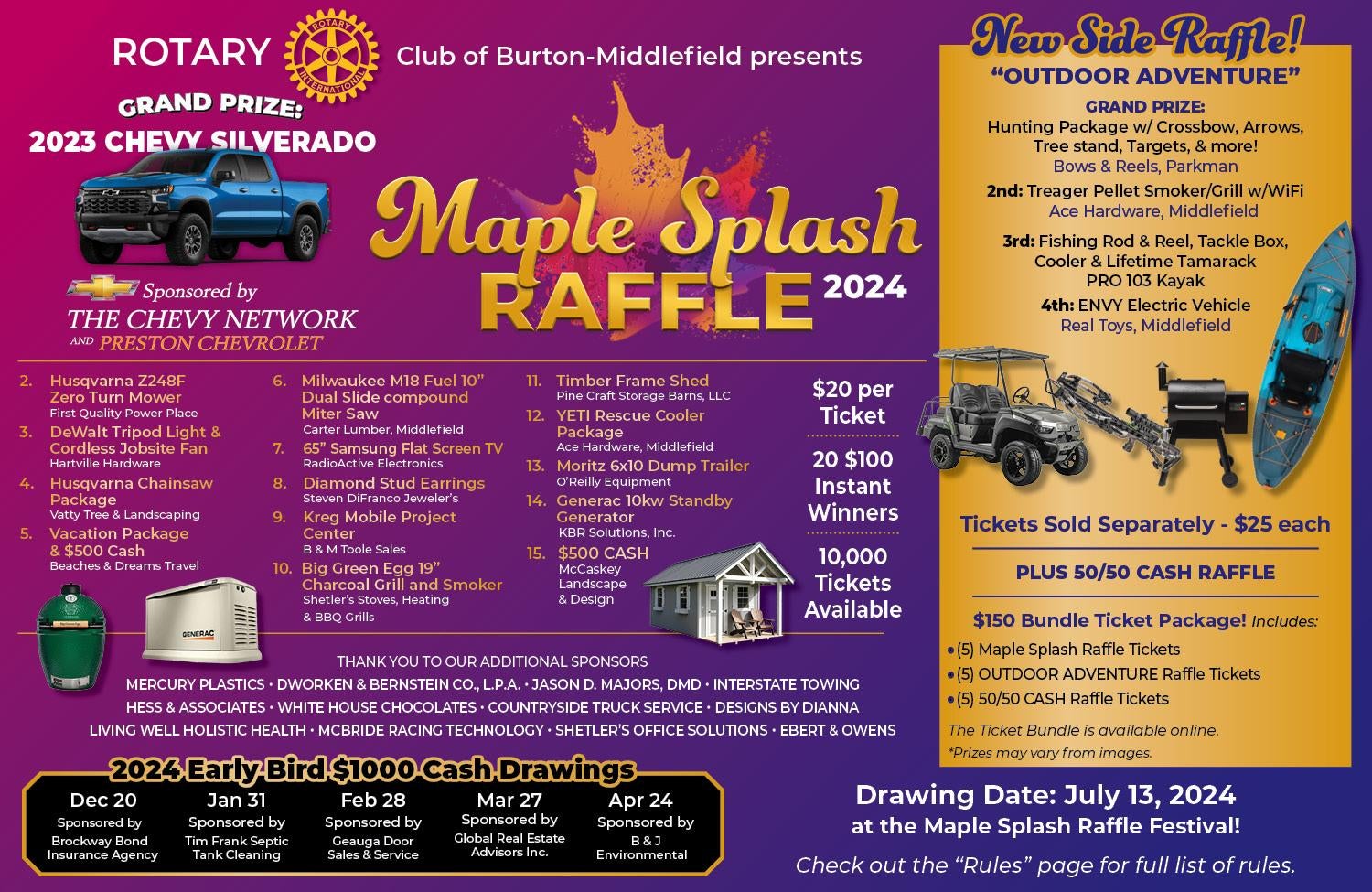 Maple Splash Raffle 2024 | Preston Chevrolet in Burton OH